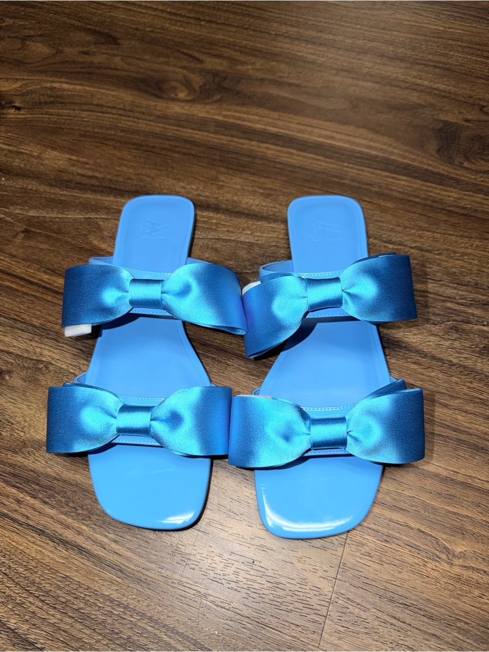 Blue Bow Slide Sandals for Women NWOB